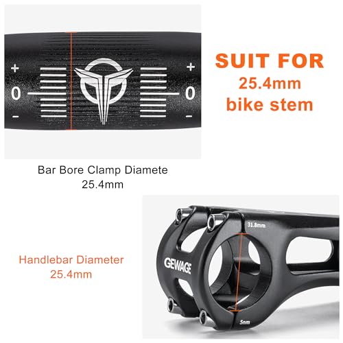 Aluminium Alloy Mountain Bike Riser Handlebars - 31.8/25.4