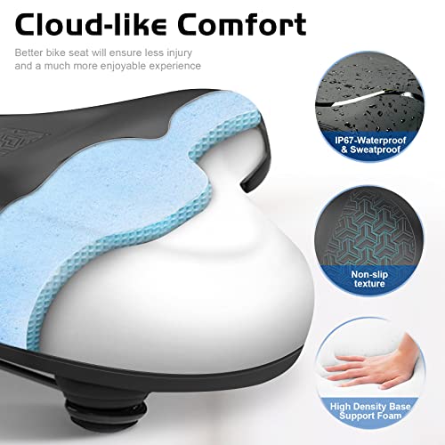 Twomaples Extra Comfort Wide Bike Seat for Men/Women