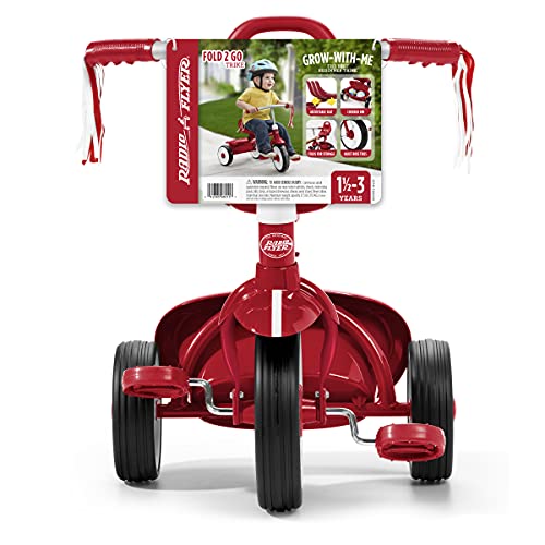 Radio Flyer Kids Adjustable Beginner Fold 2 Go Trike, Red