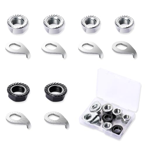 KALIONE 12 Pcs Bicycle Axle Nut Washer Kit