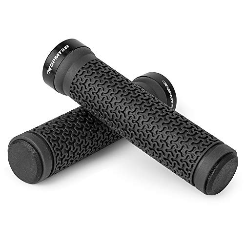 GPMTER Bike Handlebar Grips, Lock-on Non-Slip-Rubber Black