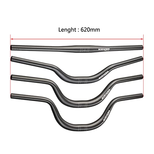 Boenoea Aluminum Alloy Bike Riser Handlebar, Black