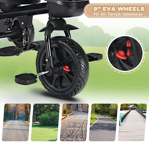TODEFULL Kids' 6-IN-1 Tricycle with Swivel Seat