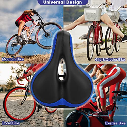 TONBUX Memory Foam Shock Absorbing Bike Seat (Blue)