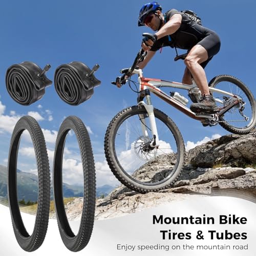 Mountain Bike Tires & Tubes Bundle, Puncture-Resistant, 20