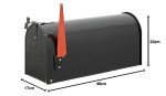 Large Galvanized Steel US Mailbox with Red Flag