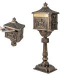 TANGZON Heavy Duty Lockable Outdoor Mailbox - Bronze