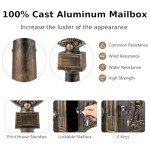 TANGZON Heavy Duty Lockable Outdoor Mailbox - Bronze