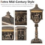 TANGZON Heavy Duty Lockable Outdoor Mailbox - Bronze