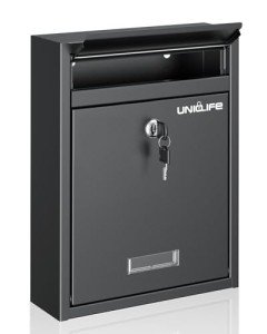 Uniclife Locking Wall Mount Mailbox - Black