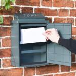 Grey Oxford Wall-Mounted Post Box with Silver Design