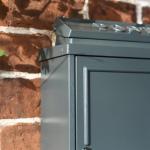 Grey Oxford Wall-Mounted Post Box with Silver Design