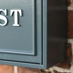 Grey Oxford Wall-Mounted Post Box with Silver Design