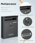 Uniclife Locking Wall Mount Mailbox - Black