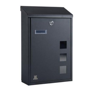 Modern Wall-Mounted Copper Mailbox with Nameplate