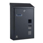 Modern Wall-Mounted Copper Mailbox with Nameplate