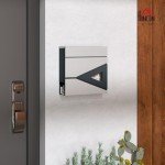 Modern Galvanised Steel Wall-Mounted Post Box