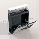 Modern Galvanised Steel Wall-Mounted Post Box