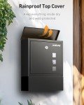 Large Modern Wall Mount Mailbox with Lock - Black