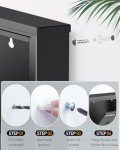 Large Modern Wall Mount Mailbox with Lock - Black