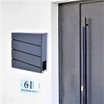 Sleek Wall-Mounted Lockable Letter Box in Grey