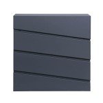 Sleek Wall-Mounted Lockable Letter Box in Grey
