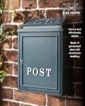 Grey Oxford Wall-Mounted Post Box with Silver Design