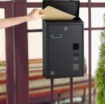 Modern Wall-Mounted Copper Mailbox with Nameplate