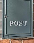 Grey Oxford Wall-Mounted Post Box with Silver Design