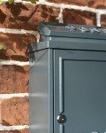 Grey Oxford Wall-Mounted Post Box with Silver Design