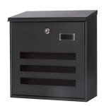 Black Wall-Mounted Metal Mailbox with Key Lock