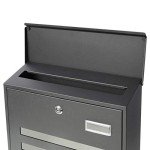 Black Wall-Mounted Metal Mailbox with Key Lock