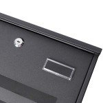 Black Wall-Mounted Metal Mailbox with Key Lock