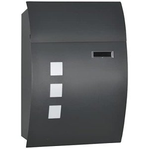 Modern Wall Mounted Weatherproof Mailbox in Grey
