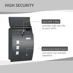 Modern Wall Mounted Weatherproof Mailbox in Grey