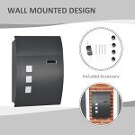 Modern Wall Mounted Weatherproof Mailbox in Grey