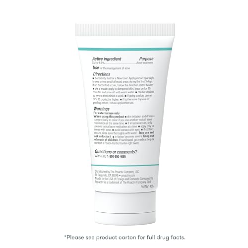 Acne-Fighting Facial Mask with Sulfur - 3 Oz