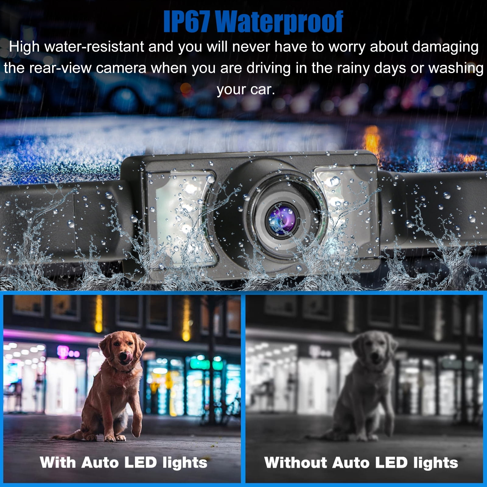 HD Rear View Camera with Night Vision & 170° Angle