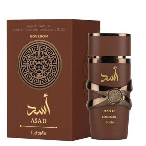 Lattafa Asad Bourbon Eau de Parfum Spray for Unisex, 3.4 Ounce