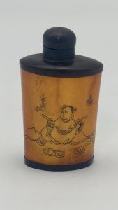 Vintage Chinese Snuff Bottle with Man and Animal Scenes