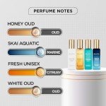 Bella-Vita- Perfume Set for Women and Men (4x0.68 fl. oz.) | Unisex | Includes: Skai, Fresh, White Oud, Honey Oud | Ideal for gifting, or mix-and-match