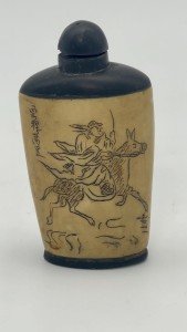 Vintage Chinese Bone and Wood Snuff Bottle