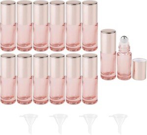 Kesell 14PCS Pink Roller Bottles for Essential Oils