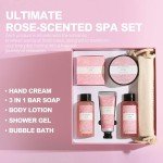 Rose Spa Gift Set for Her - 6pcs Relaxation Kit
