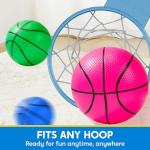 SYNCFUN 6 PCS Mini Basketballs, 5 inches Colorful Small Ball for Basketball Hoop, Inflatable Rubber Ball, Sports Toys Gift for Toddlers and Teenagers (6 Colors)