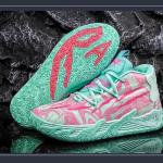 Wqsugnt Mens Multicolor High Top Basketball Shoes Non-Slip Breathable Running Shoes Fahsion Lightweight Outdoor Gym Sneakers (Pink -Green,7)