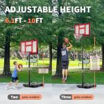 DUMOS Adjustable Height Portable Basketball Hoop