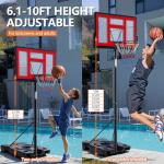 Portable Adjustable Basketball Hoop with Shatterproof Backboard