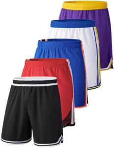 Men's Quick Dry Athletic Basketball Shorts - 5 Pack