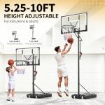 44-Inch Adjustable Portable Basketball Hoop for All